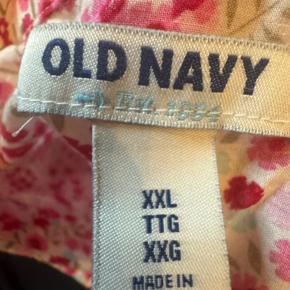 Old Navy Pink and Red Floral Shirt - Picture 3 of 7